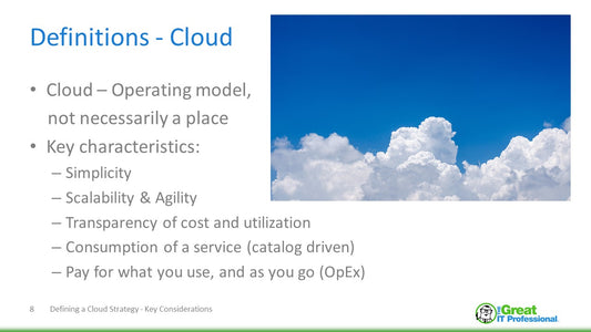 Defining a Cloud Strategy - Key Considerations